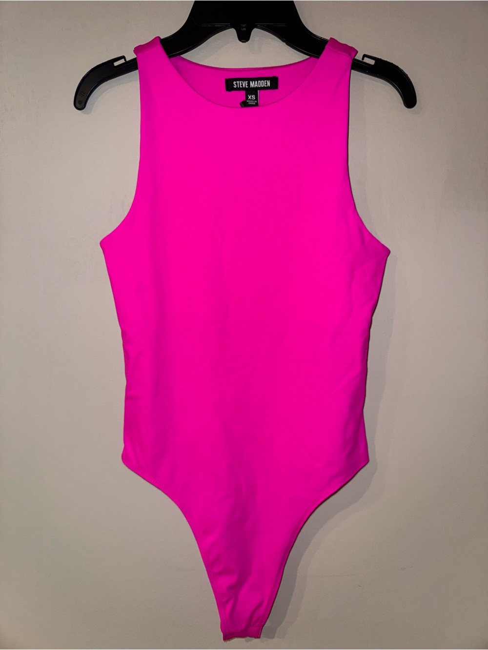 Steve Madden Women’s Pink Solid One-Piece Bodysuit Tank Sleeveless XS